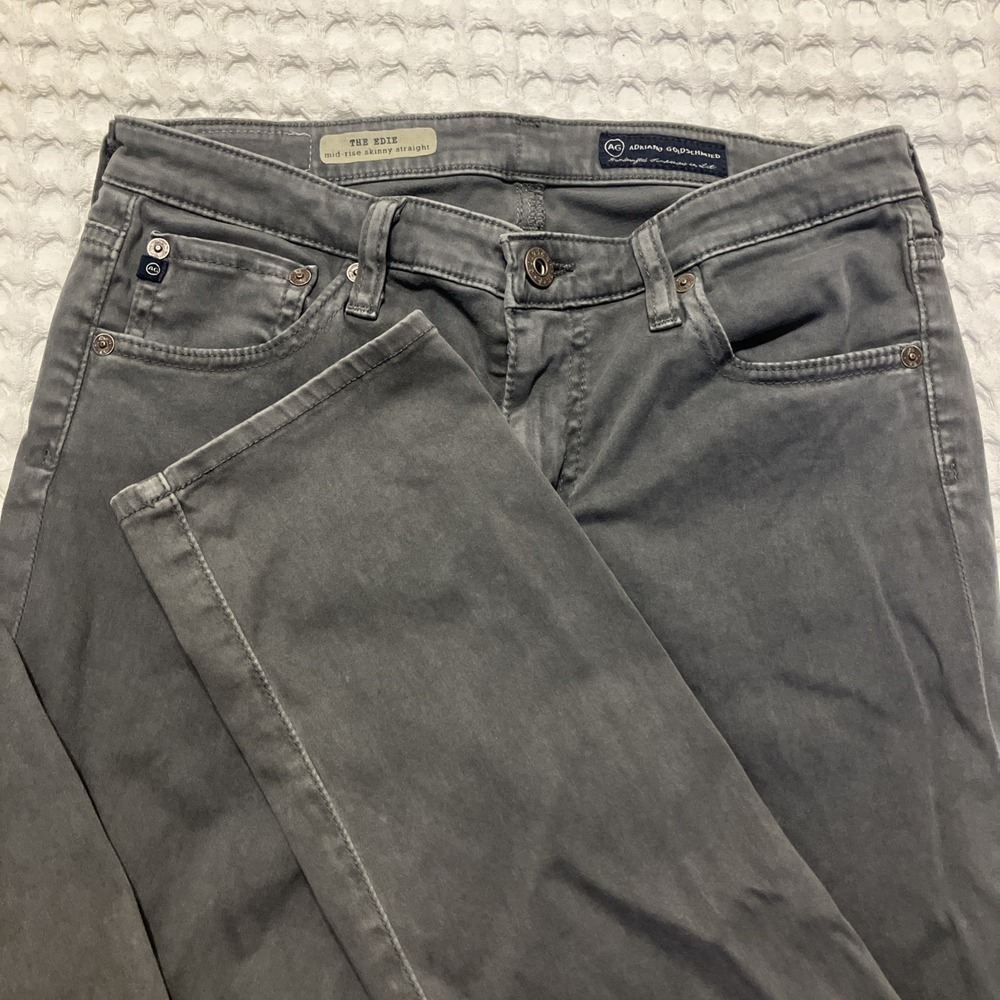 AG Adriano‎ Goldschmied Jeans Womens 28R The Edie Mid Rise Skinny Straight Gray